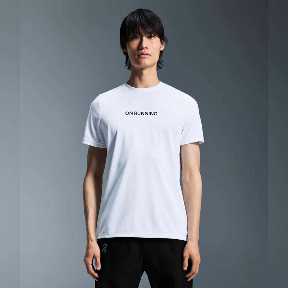 On Running White Short Sleeve Logo Tee